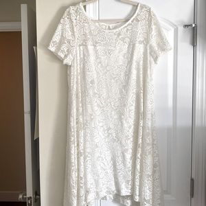 White Lace Dress / Roz & Ali / XL